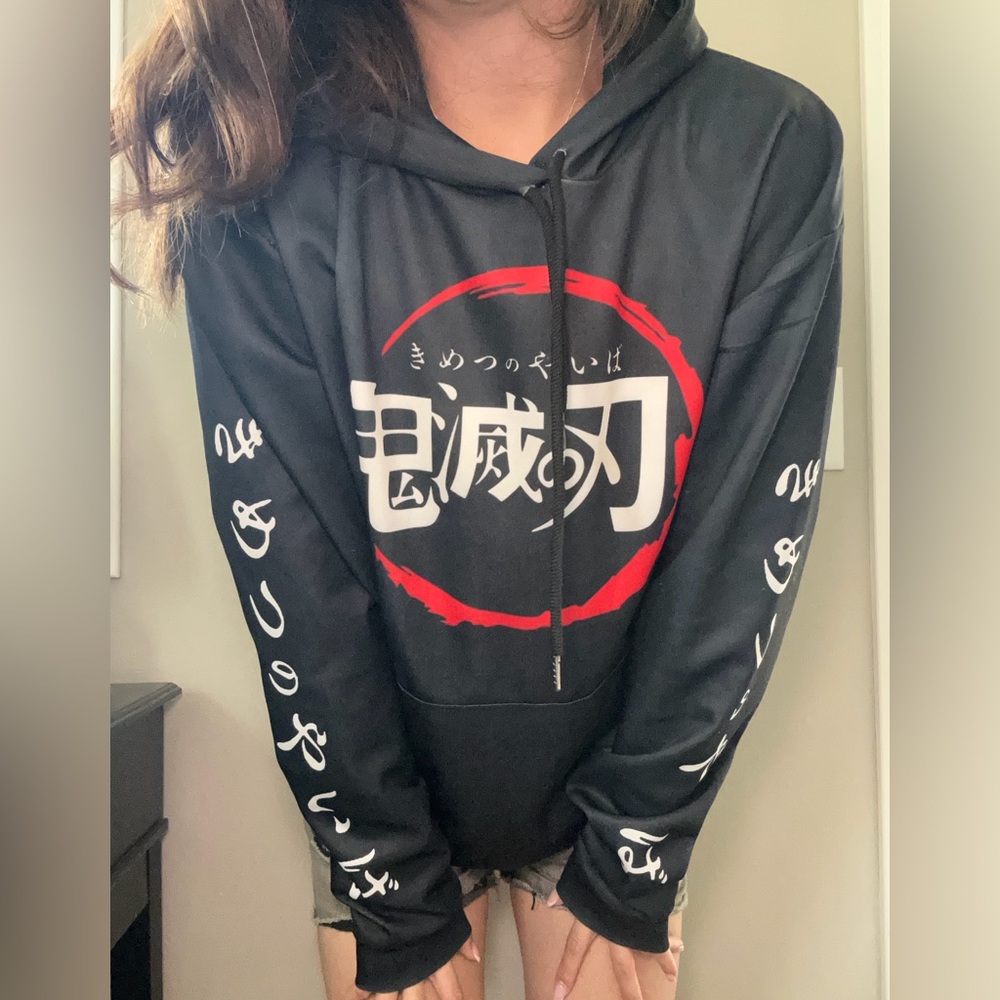 Black and Red Graphic Hoodie